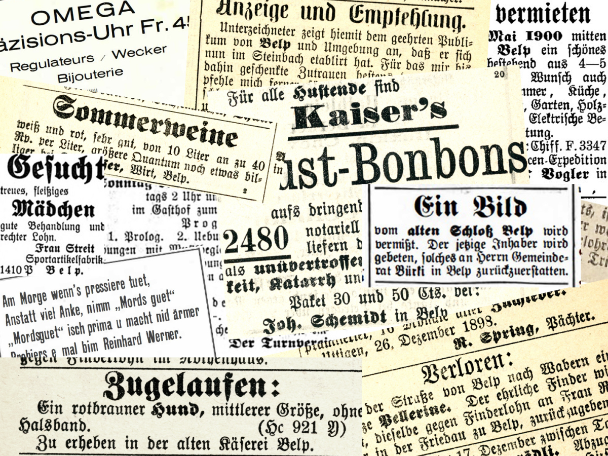 Belp inseriert – Geschichte(n) aus dem Blätterwald