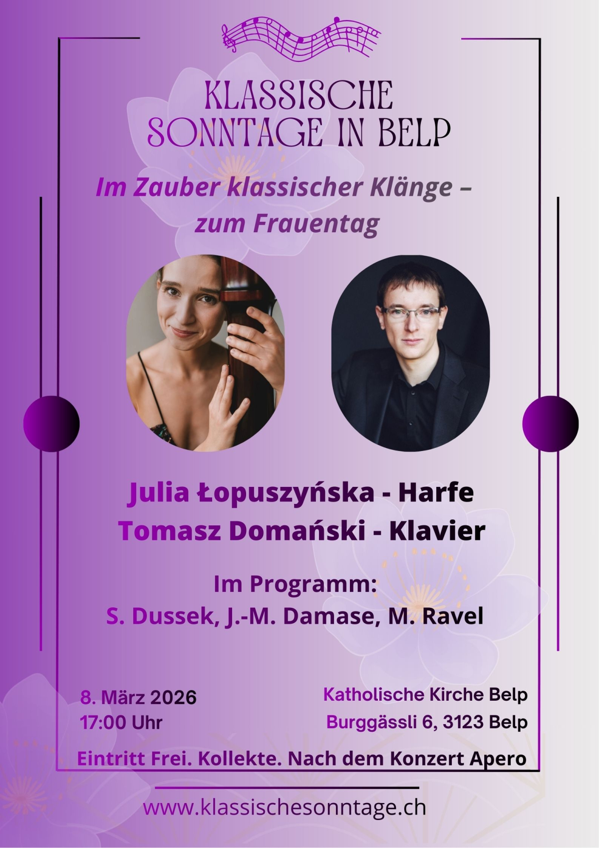 Klassische Sonntage in Belp zum Frauentag Klassische Sonntage in Belp zum Frauentag