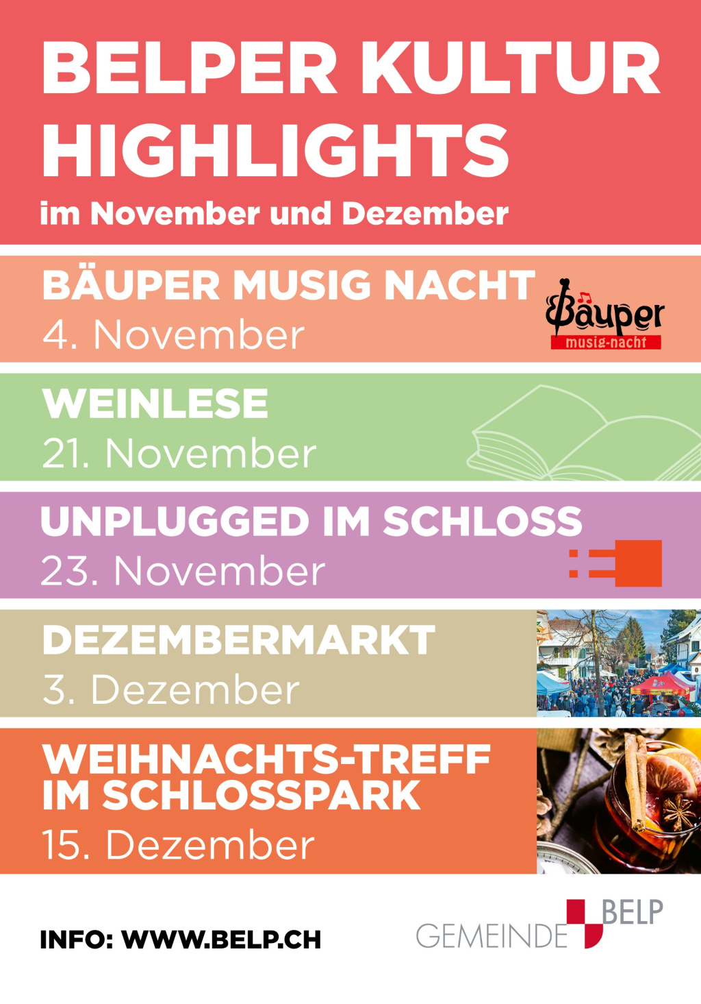 Belper Kultur Highlights 2023 - mit Dezembermarkt