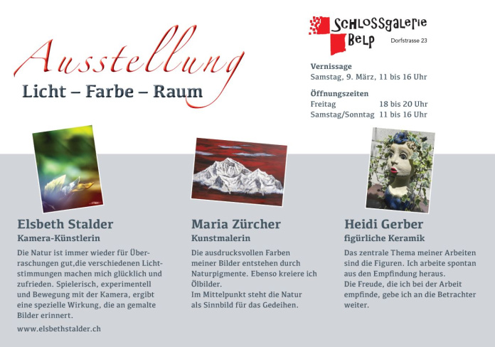 Schlossgalerie - Ausstellung Stalder, Zürcher, Gerber